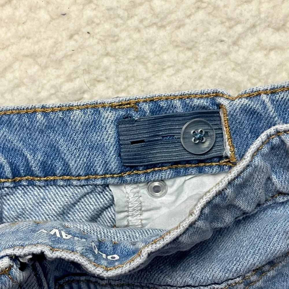 Old Navy Jeans Boys 16 Blue Slouchy Straight High Rise Distressed Built-In Tough